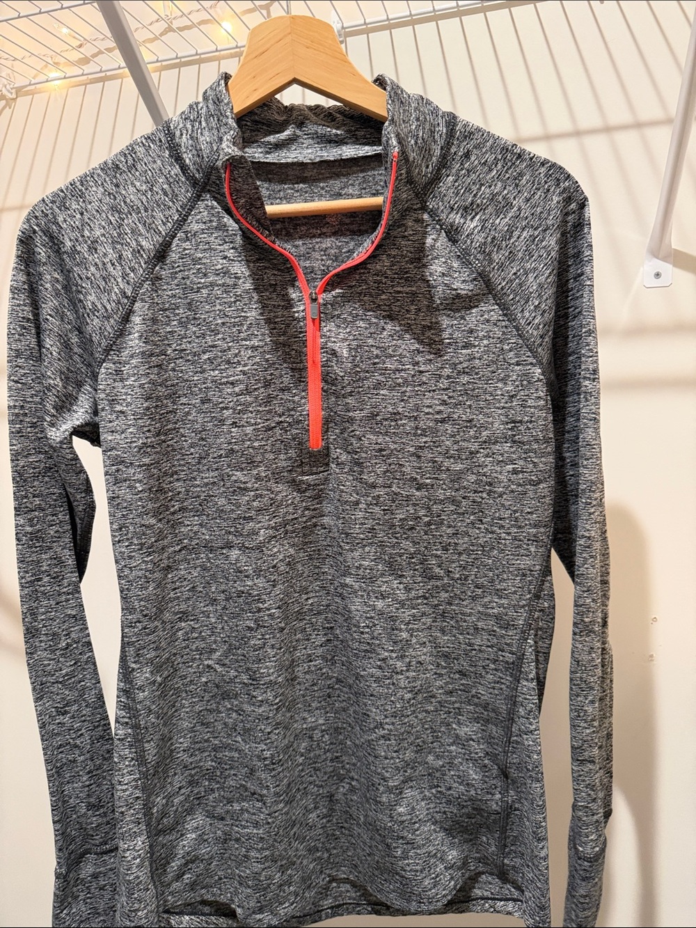 Tangerine Heather Gray Fleece-lined Quarter-Zip Runners Pullover